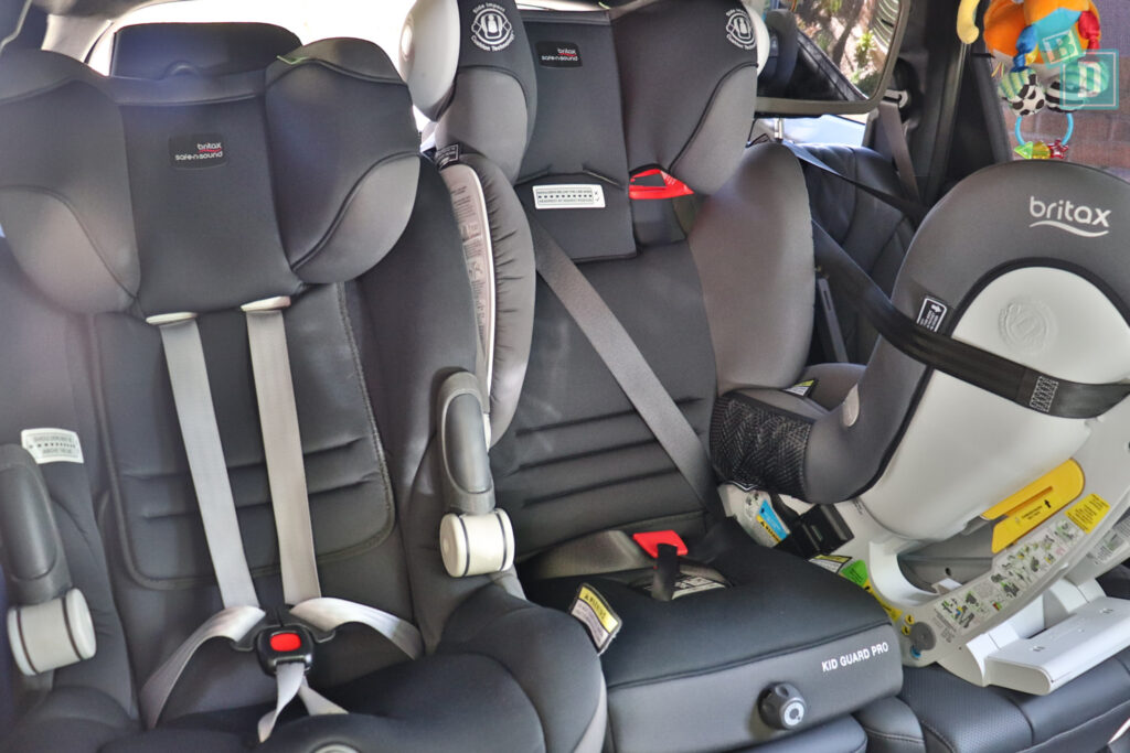 2021 Hyundai Santa Fe Highlander with three child seats installed