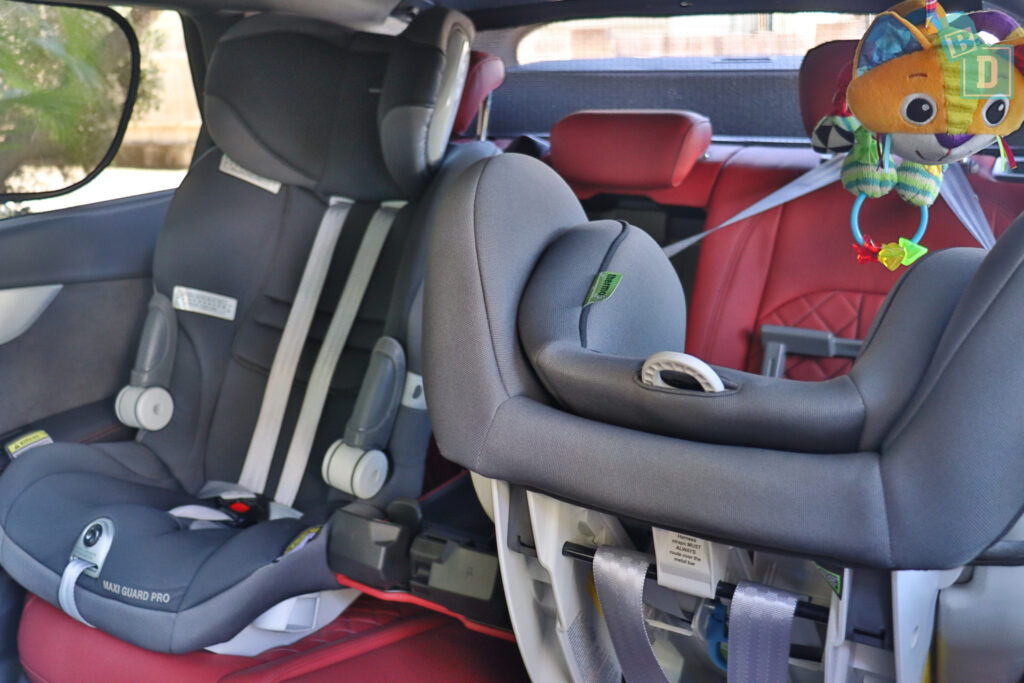 2021 Audi S4 Avant with two child seats installed in the second row