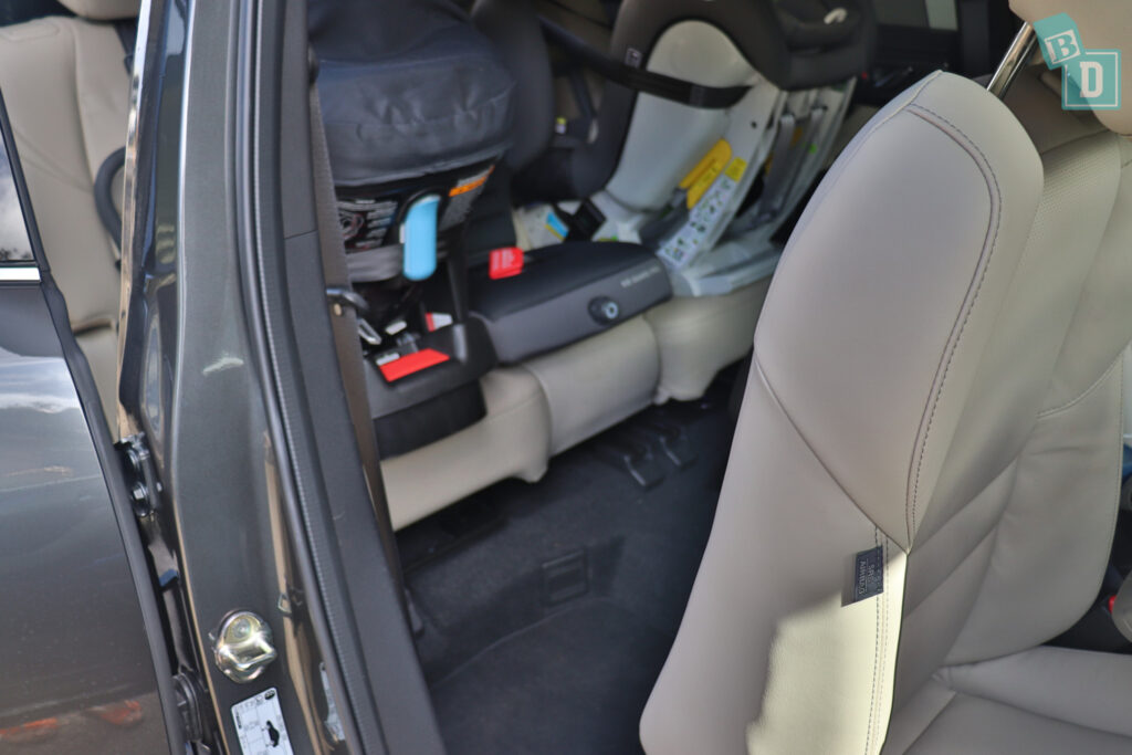 2021 Mazda CX-9 legroom with forward-facing child seats installed in the second row
