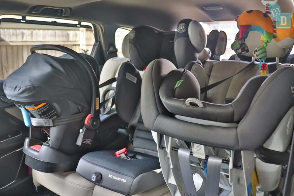 2021 Mazda CX-9 with three child seats installed in the second row
