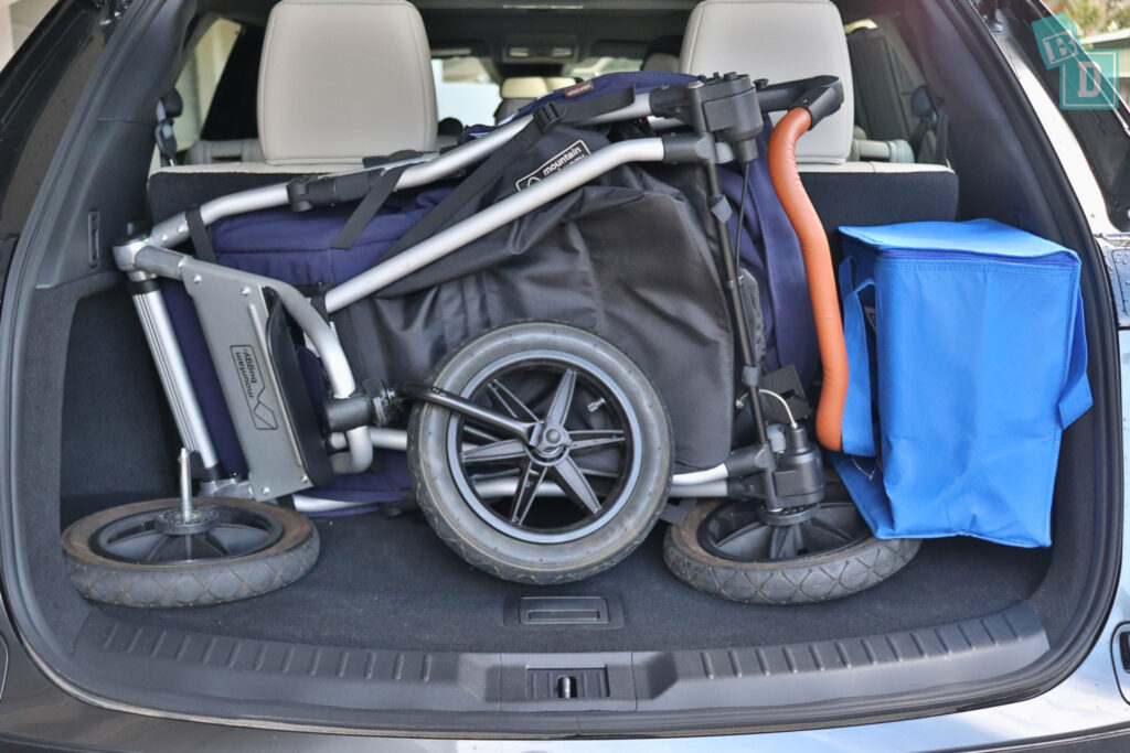 2021 Mazda CX-9 boot space for single stroller pram and shopping with all three rows in use