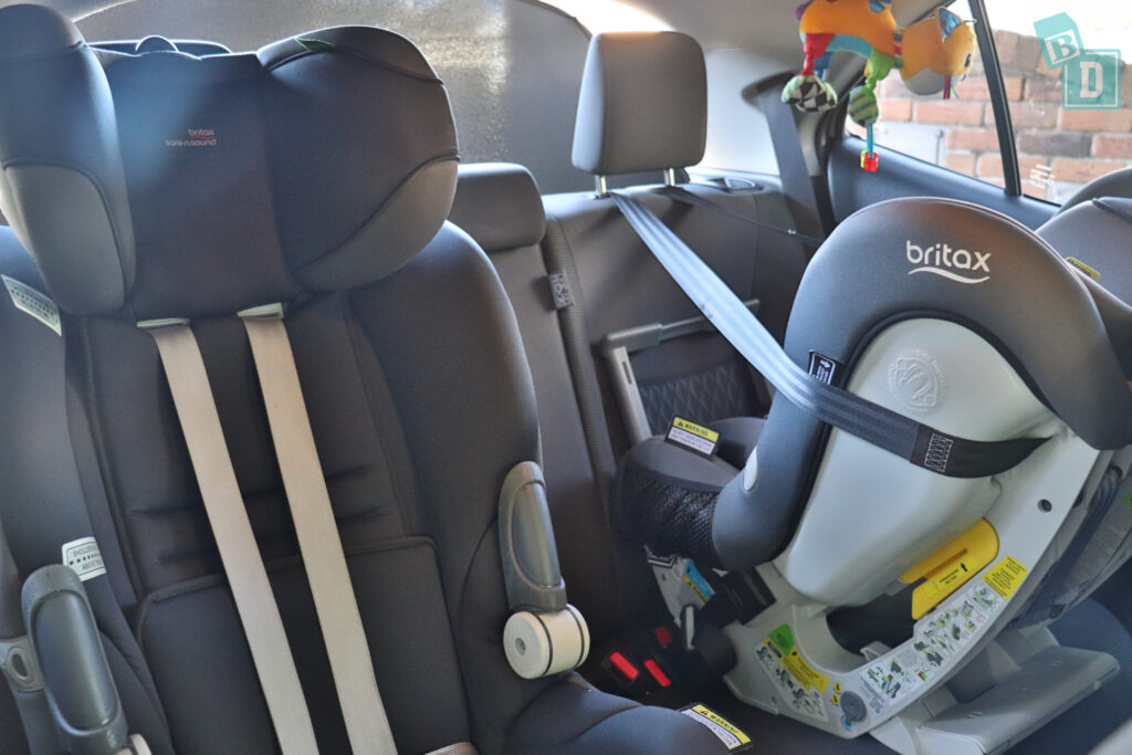 2021 Toyota Yaris with two child seats installed in the second row