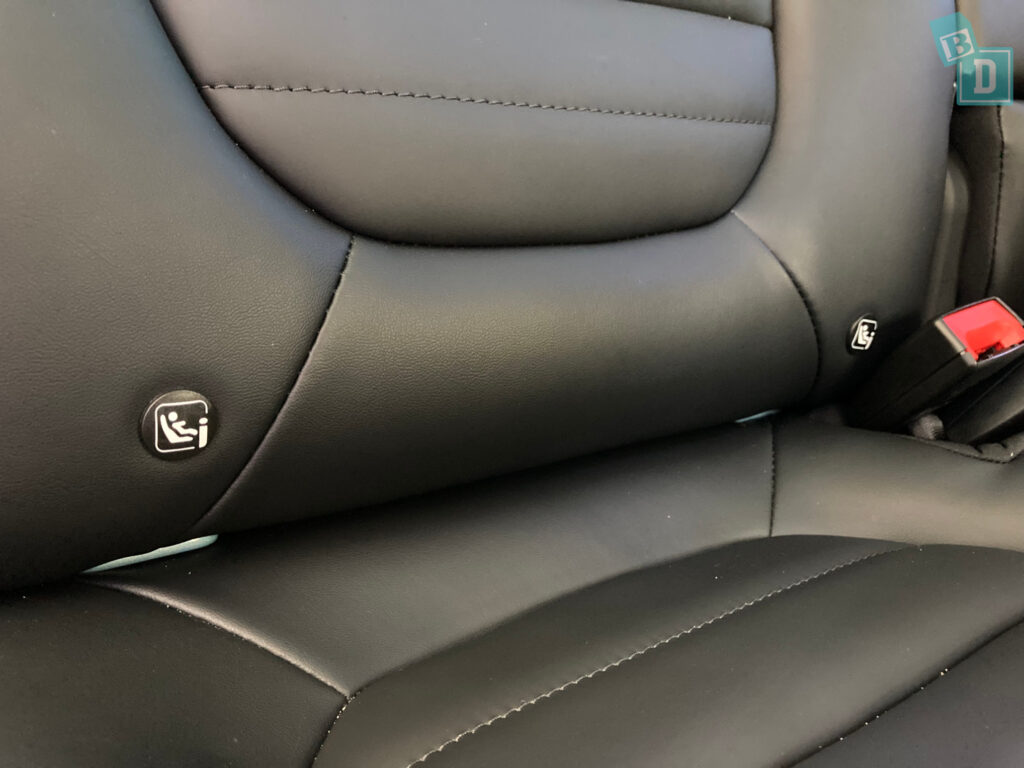 2021 MG HS PHEV ISOFIX child seat anchorages in the second row