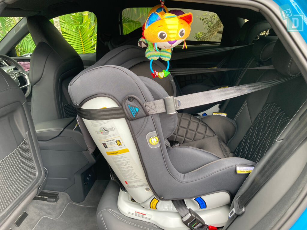 2021 Audi e-Tron Sportback legroom with rear-facing child seats installed in the second row