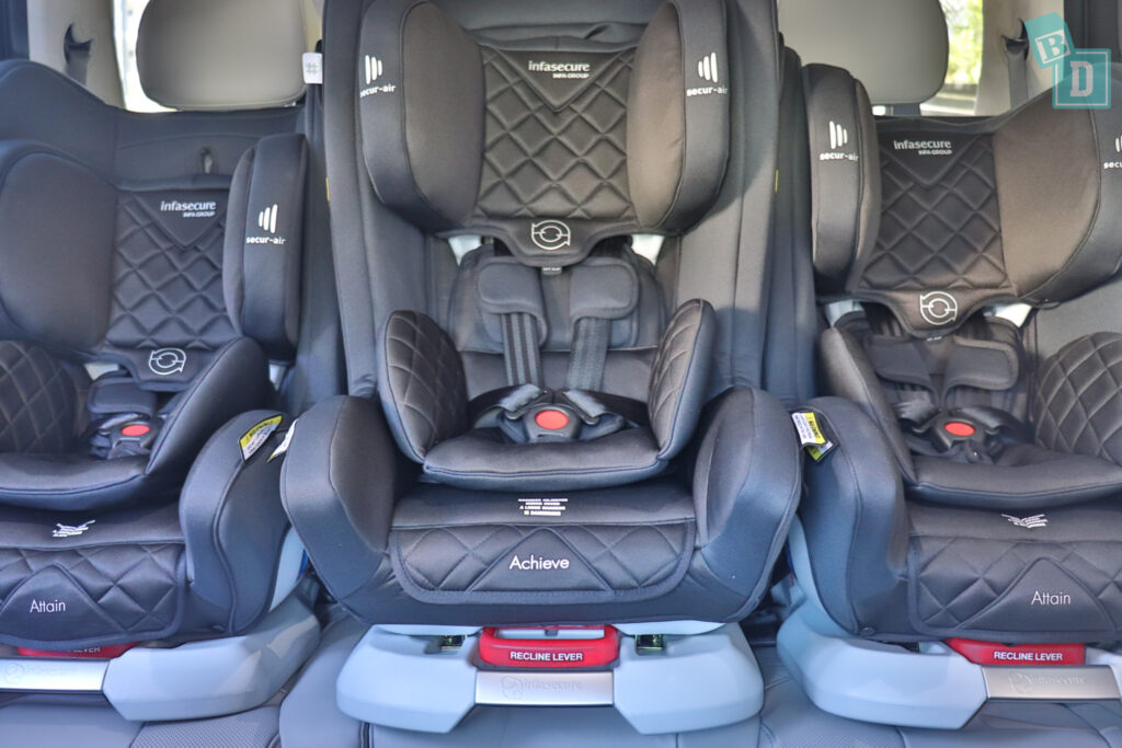 2022 Hyundai Ioniq 5 with three child seats installed in the second row