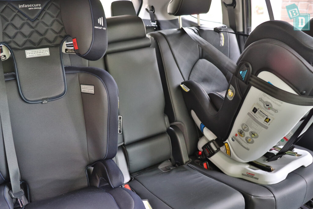 2021 Toyota Kluger Hybrid Grande space between two child seats installed in the second row