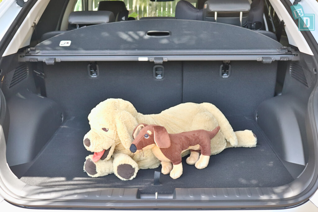 2022 Hyundai Ioniq 5 boot space for dogs with two rows of seats in use