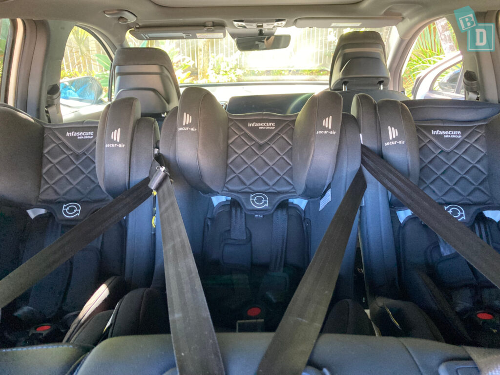 2022 Kia Sportage GT Line with three child seats installed in the second row