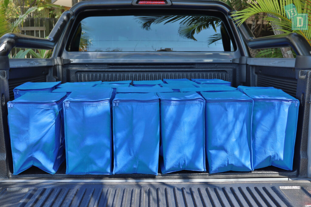 2021 Ford Ranger FX4 Max Trend 4WD tray space for shopping with two rows of seats in use