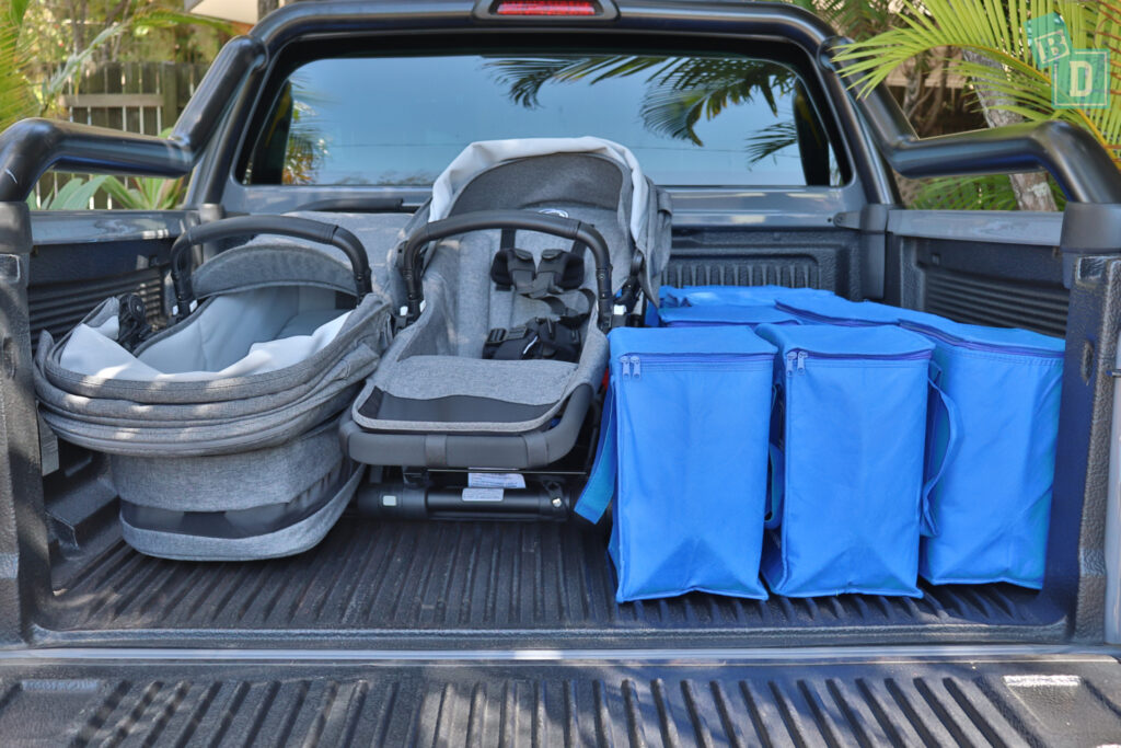 2021 Ford Ranger FX4 Max Trend 4WD tray space for shopping with tandem stroller pram if two rows of seats are in use