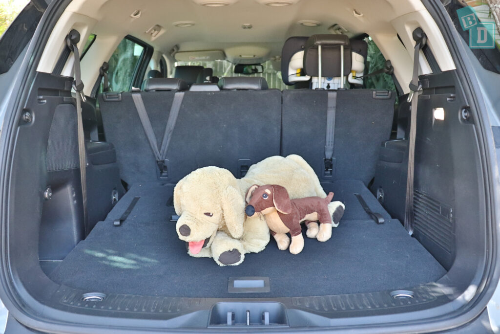 2021 Ford Everest Trend 4WD boot space for dogs with two rows of seats in use