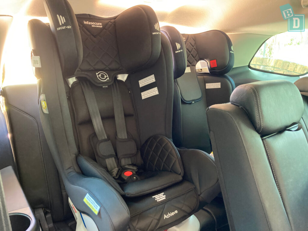 2021 Ford Everest Trend 4WD with two child seats installed in the 3rd row
