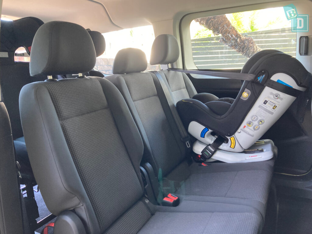 2022 VW Caddy People Mover with child seat installed in the second row