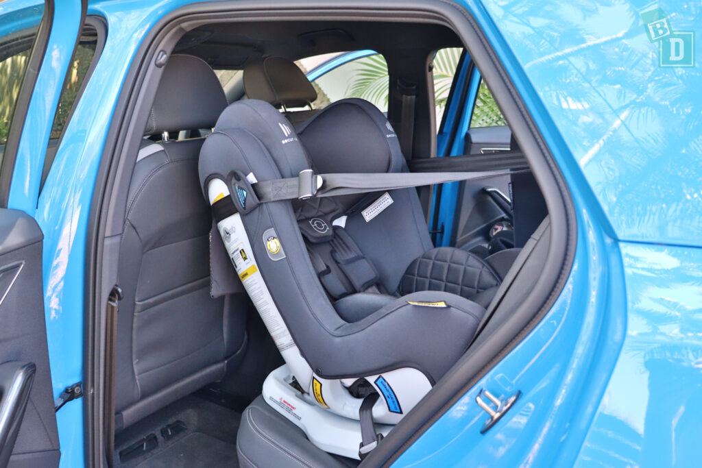 2021 Audi SQ2 legroom with rear-facing child seats installed in the second row