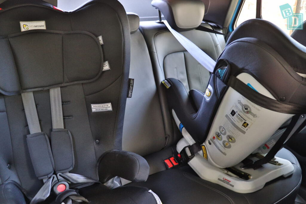 2021 Audi SQ2 with 2 child seats installed in the back row