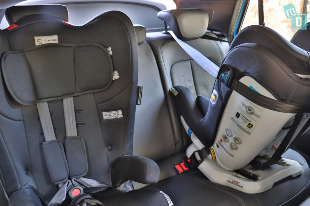 2021 Audi SQ2 with 2 child seats installed in the back row