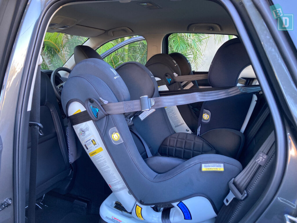 2022 Mazda CX-5 legroom with rear-facing child seats installed in the second row