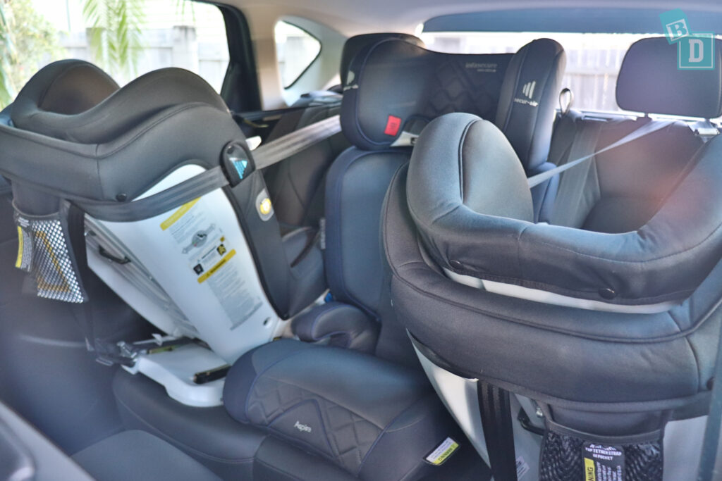 2022 Mazda CX-5 with 3 child seats installed in the back row