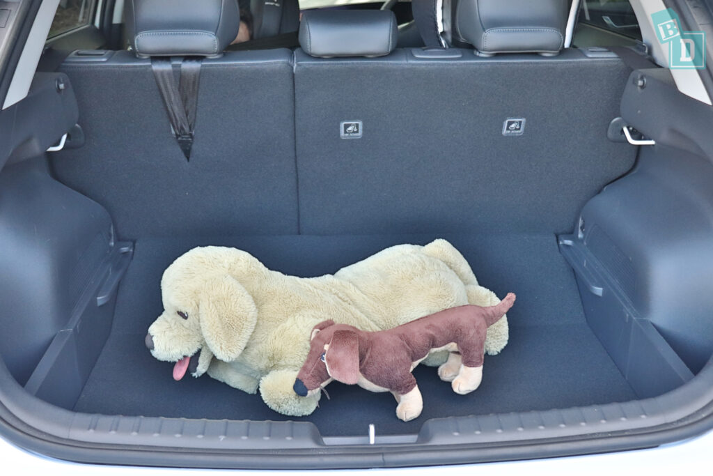 2022 Kia Niro GT Line EV space for dogs with two rows of seats in use