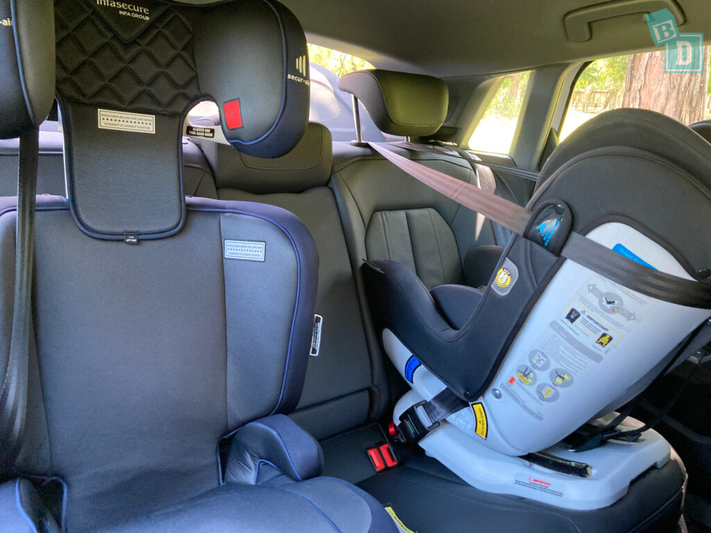 2022 Audi A3 Sportback space between two child seats installed in the second row 