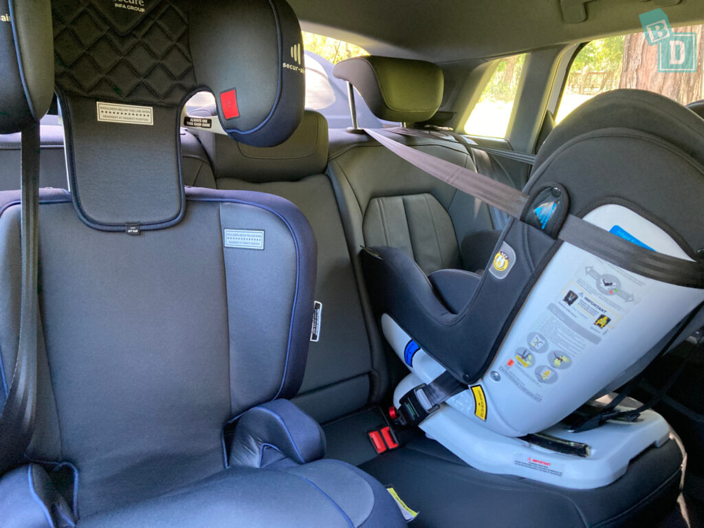 2022 Audi A3 Sportback with two child seats installed in the second row 
