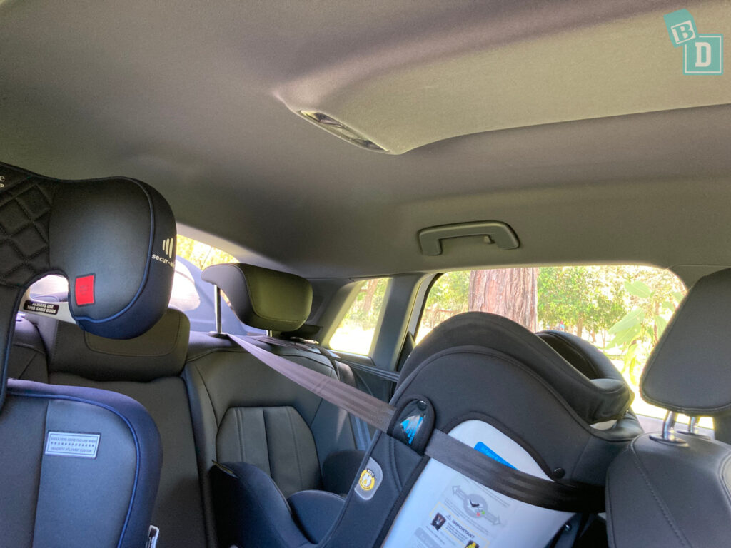 2022 Audi A3 Sportback with two child seats installed in the second row 