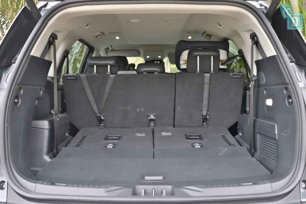 2023 Ford Everest Trend 4x4 boot space for shopping with two rows of seats in use