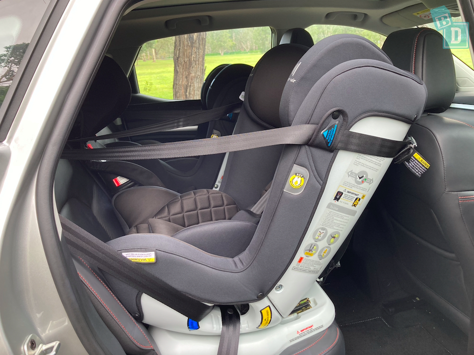 2023 MG ZS EV legroom with rear-facing child seats installed in the second row 