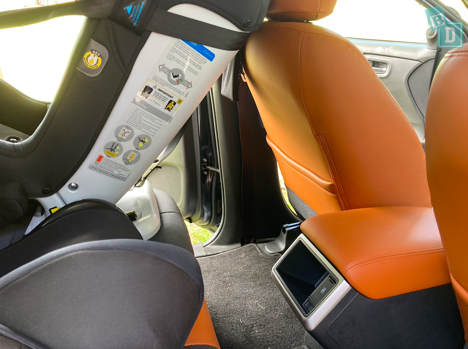 2023 Mitsubishi Triton GSR legroom with rear-facing child seats installed in the second row 