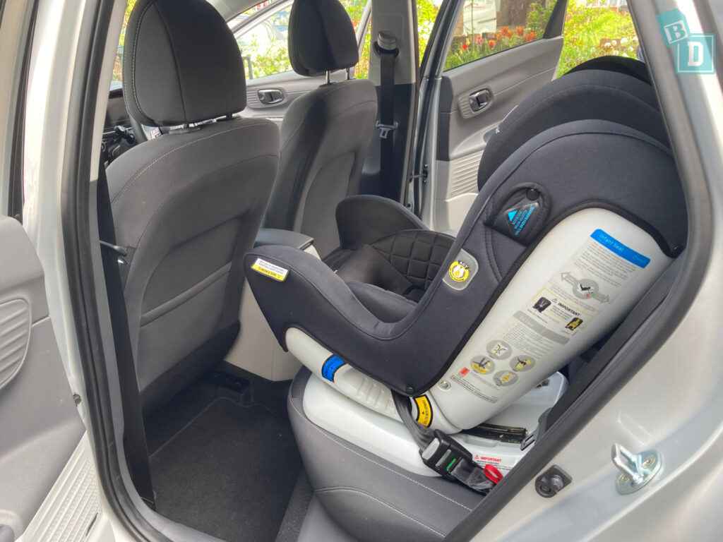 2023 Hyundai Bayon legroom with forward-facing child seat installed