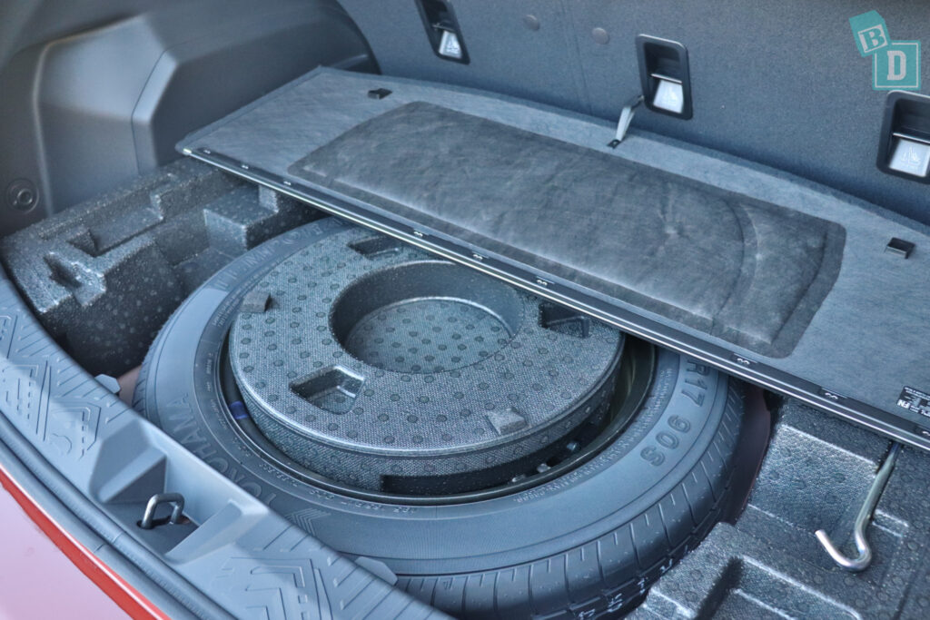 the boot of a 2024 Subaru Crosstrek AWD 2.0S with full-size spare tyre