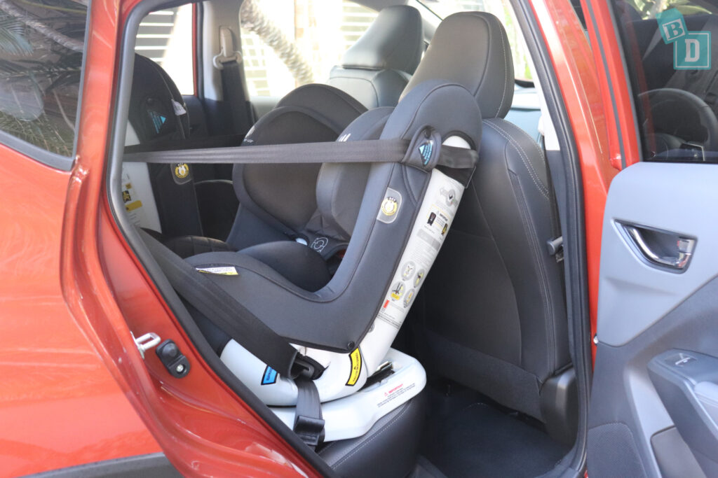 2024 Subaru Crosstrek AWD 2.0S legroom with rear-facing child seats installed in the second row
