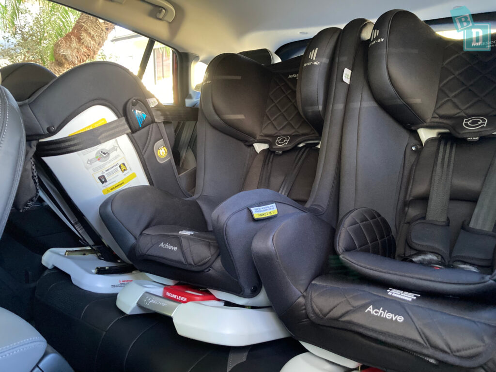 2024 Subaru Crosstrek AWD 2.0S with three child seats installed in the second row
