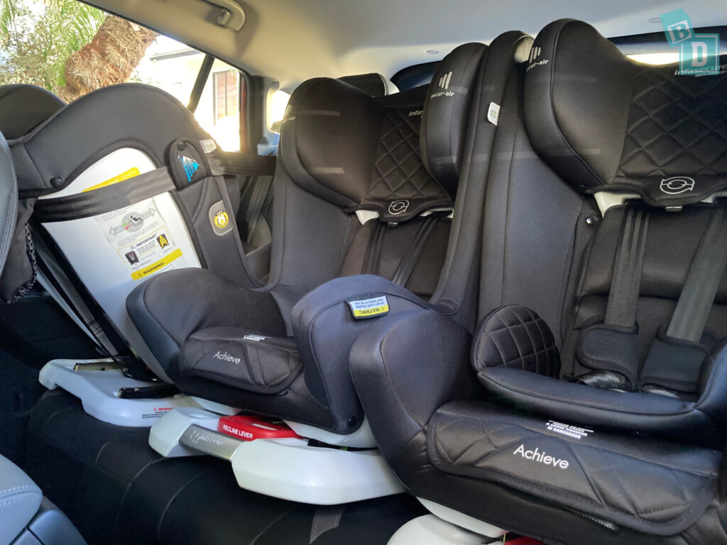 2024 Subaru Crosstrek AWD 2.0S with three child seats installed in the second row
