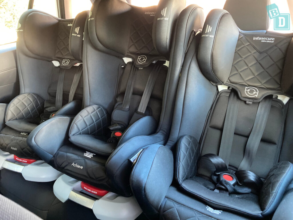The 2023 Toyota Corolla Cross hybrid fits three child seats