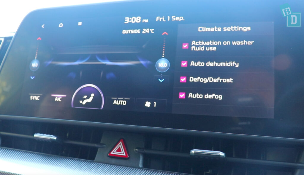 The dashboard of a car with a touchscreen display.