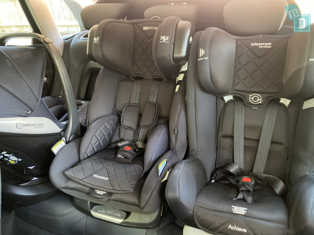 2023 Audi Q5 with three child seats installed in the second row
