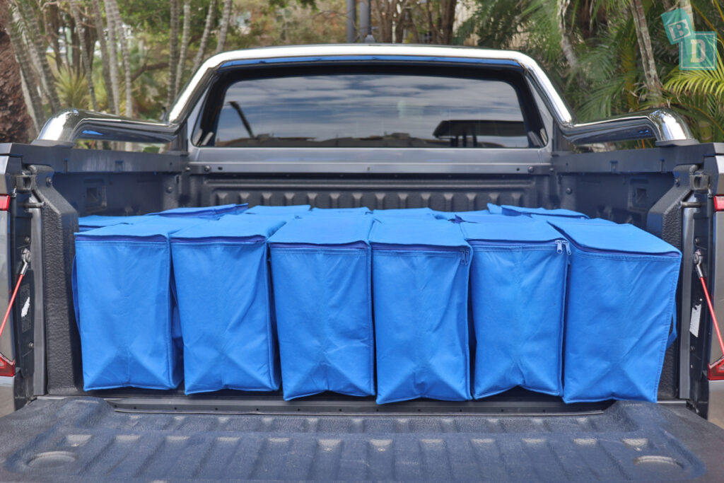 2023 Volkswagen Amarok boot space for shopping with two rows of seats in use
