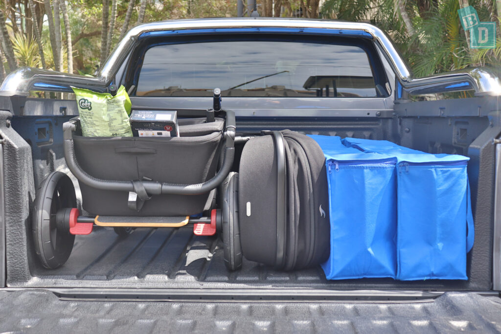 2023 Volkswagen Amarok boot space for shopping with single stroller pram if two rows of seats are in use
