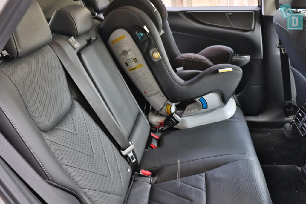 2024 Lexus NX350h legroom with forward-facing child seats installed in the second row
