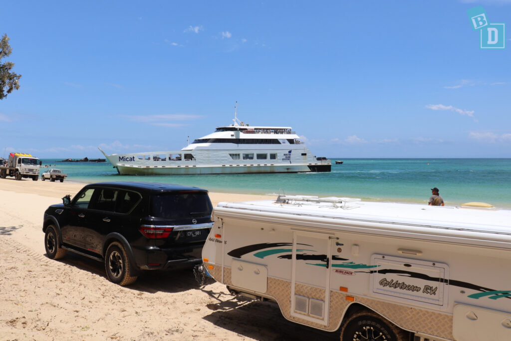 Nissan Patrol Warrior and camper trailer holiday on Moreton Island