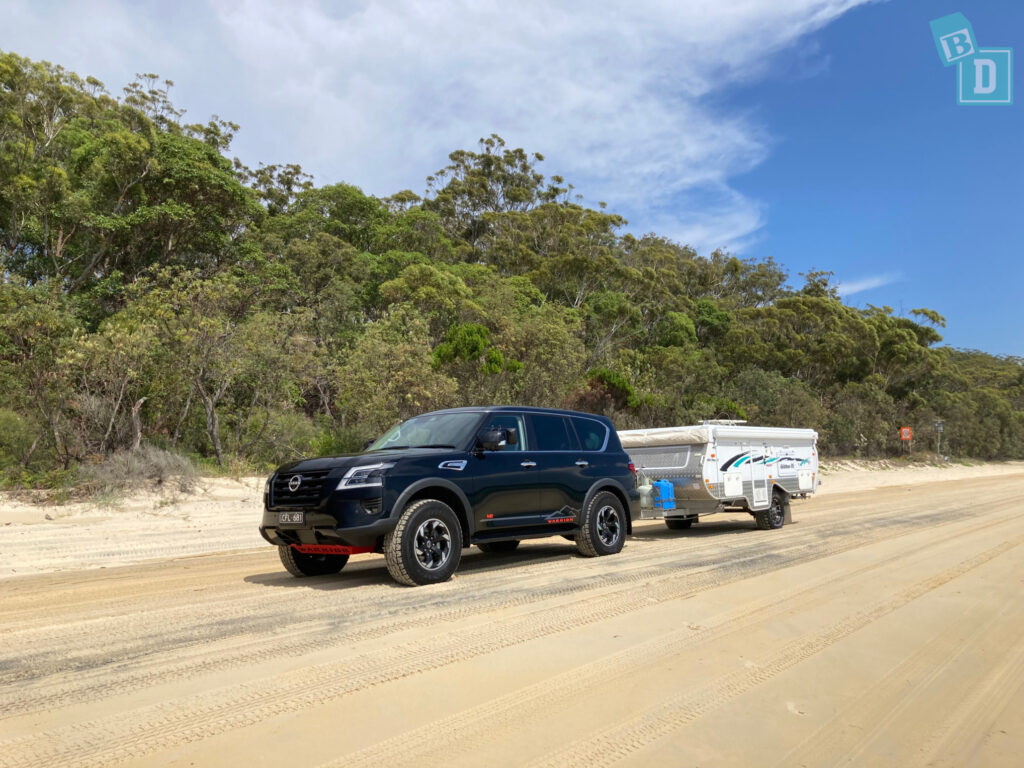 Nissan Patrol Warrior and camper trailer holiday on Moreton Island