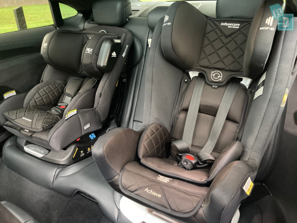 2024 Audi RS e-tron GT space between two child seats installed in the second row
