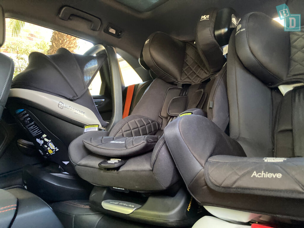 2023 Porsche Macan T legroom with rear-facing child seats installed in the second row 