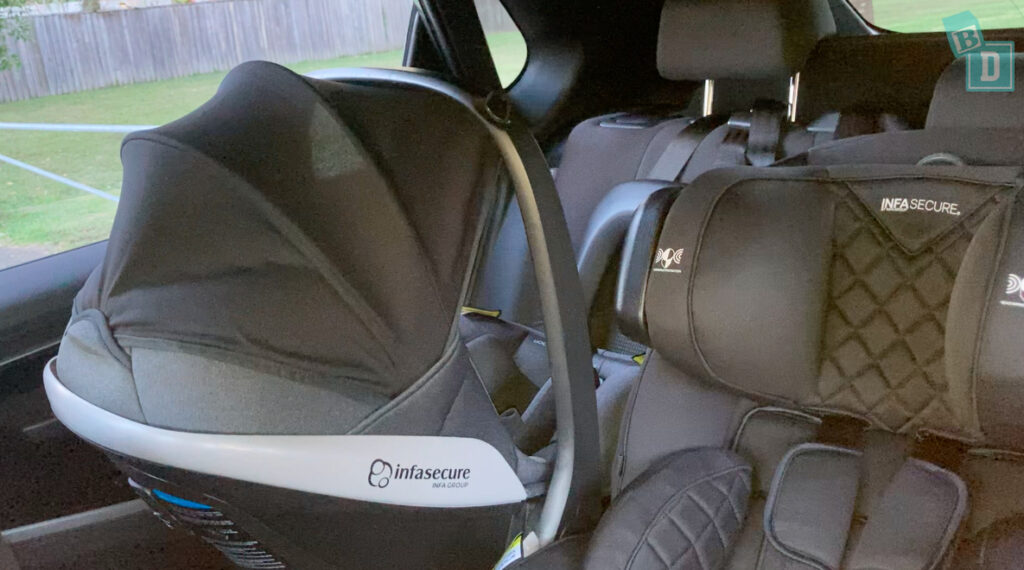 2024 Subaru Solterra legroom with rear-facing child seats installed in the second row 