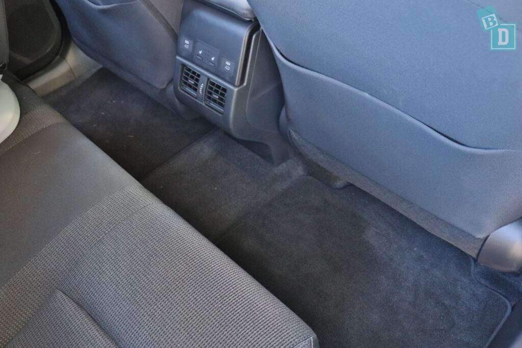 2024 Subaru Solterra legroom with forward-facing child seats installed in the second row 