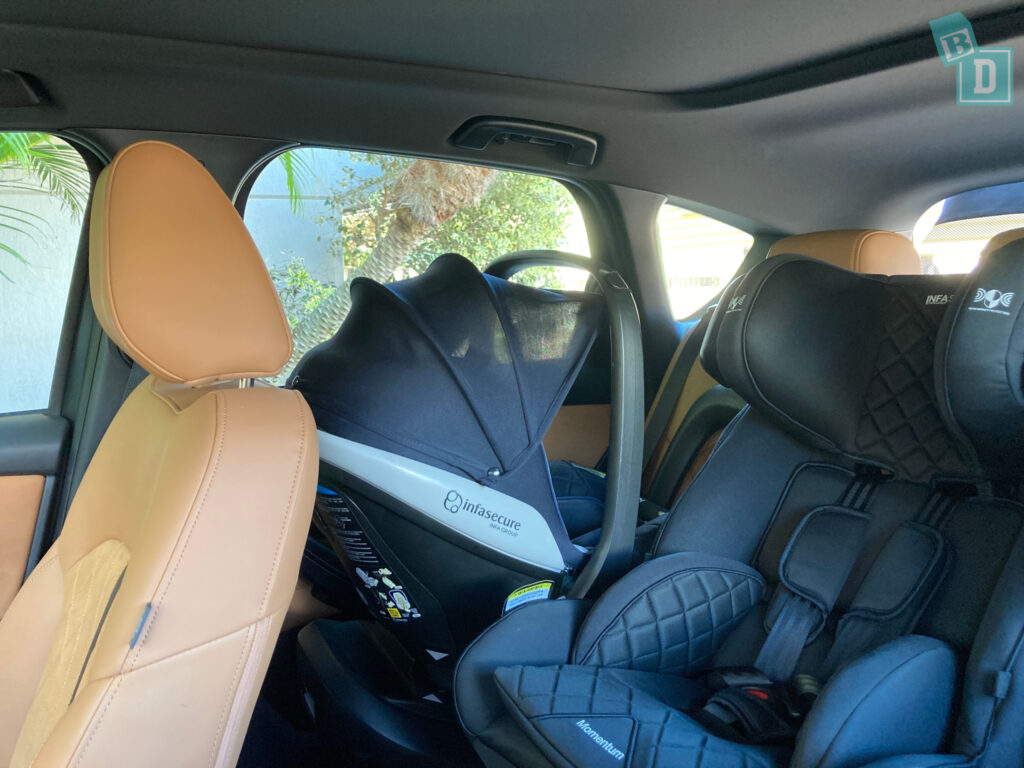 2024 Mazda CX-60 Azami legroom with rear-facing child seats installed in the second row 