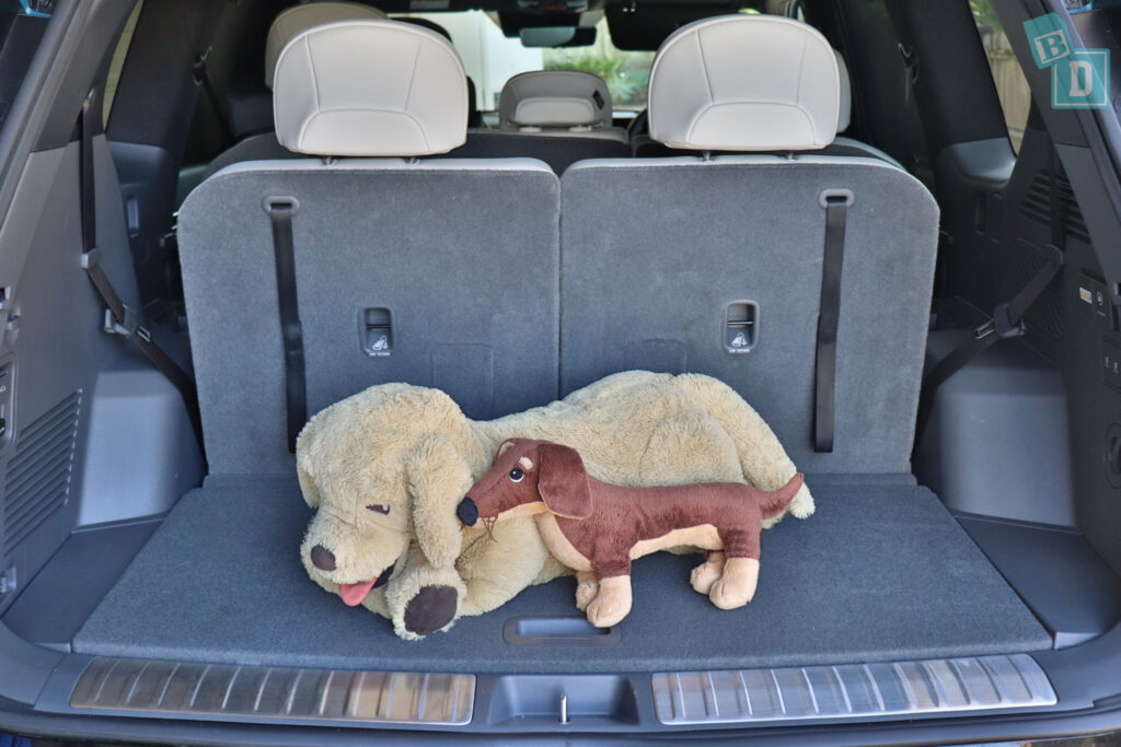 2024 Kia EV9 GT-Line boot space for dogs with all three rows in use
