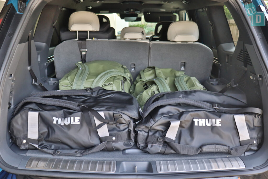 2024 Kia EV9 GT-Line boot space for luggage with two rows of seats in use
