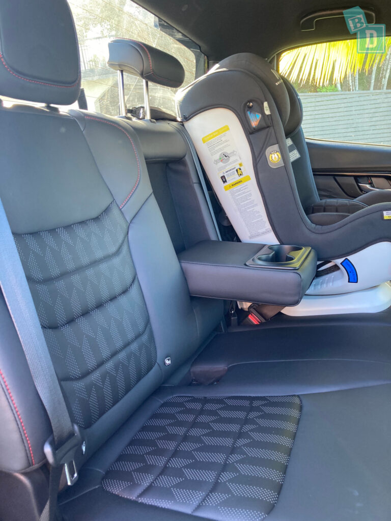 2024 ISUZU D-MAX X-Terrain legroom with forward-facing child seats installed in the second row 